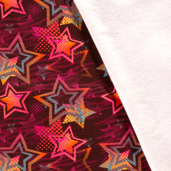 Sweat | bedruckt | colorful stars | weinrot