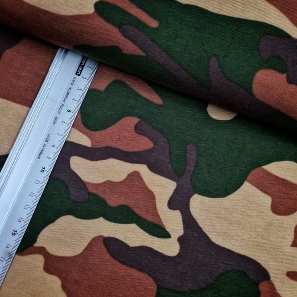 Sommersweat | French Terry | bedruckt | Camouflage | grün/bunt