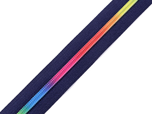 Nylon-Reißverschluss | endlos | Spirale 5mm | multicolor/dunkelblau