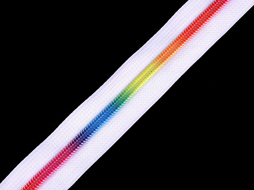 Nylon-Reißverschluss | endlos | Spirale 5mm | multicolor/weiß