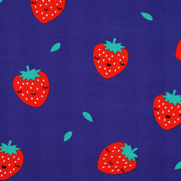 Soft Sweat | bedruckt | big strawberry | cobalt